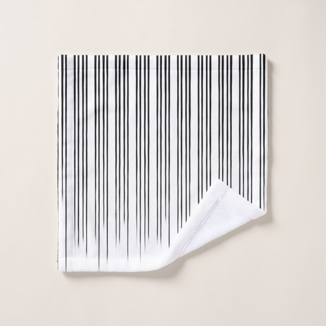 Black/White Stylish Irregular Stripe Pattern Wash Cloth (Wash Cloth)