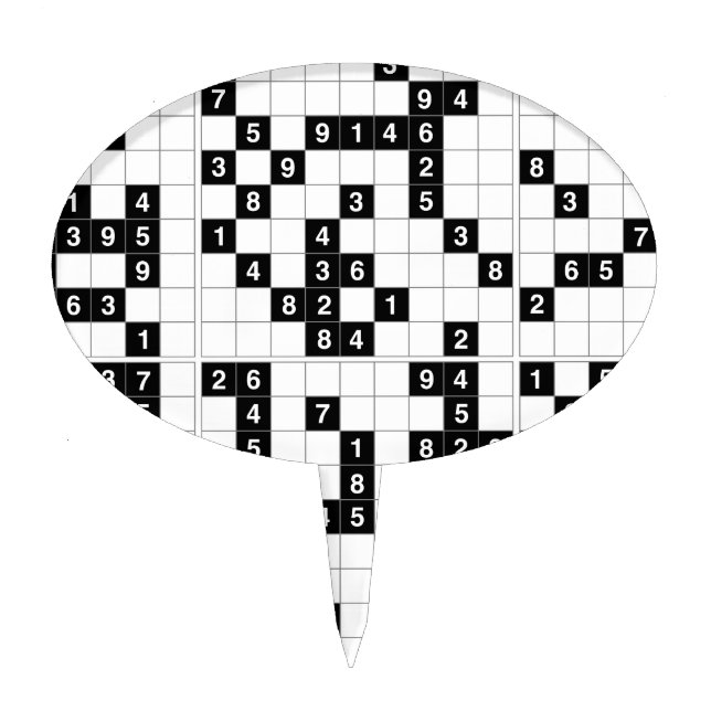 black white sudoku cake topper (Front)