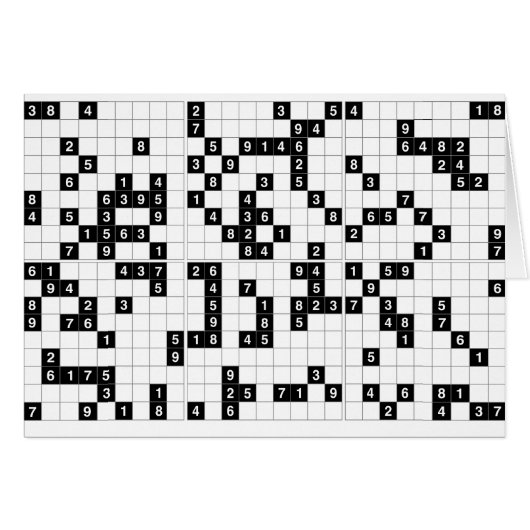 black white sudoku cards (Front Horizontal)