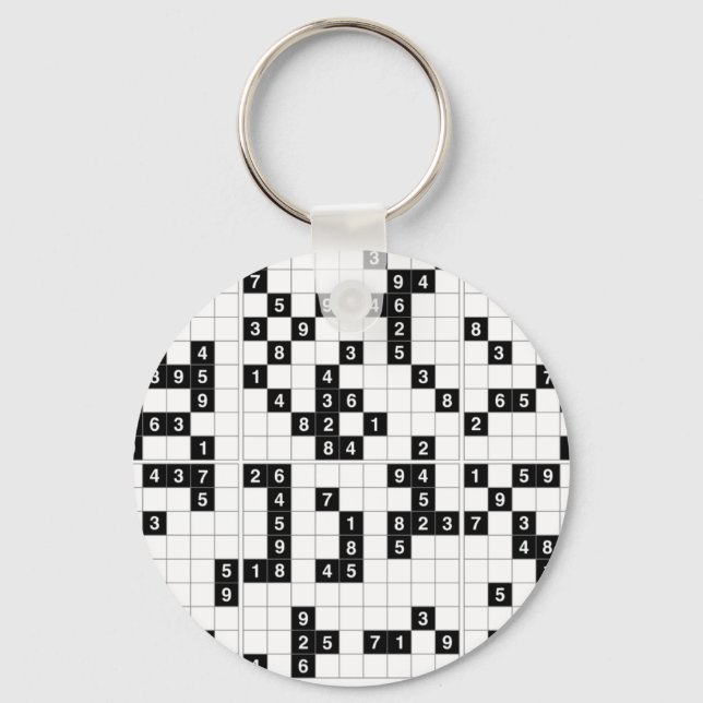 black white sudoku keychain (Front)
