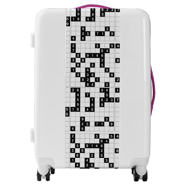 black white sudoku luggage (Front)