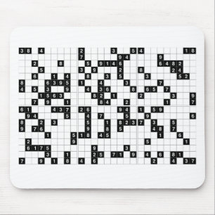 black white sudoku mouse pad
