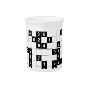 black white sudoku pitcher