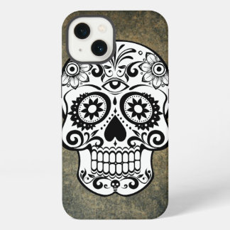 Black & White Sugar Skull iPhone 13 Case