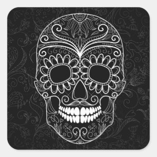 Black & White Sugar Skull Stickers