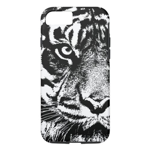 Black White Sumatran Borneo Tiger Eye Artwork iPhone 87 Case