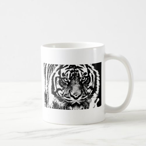 Black White Sumatran Borneo Tiger Eye Artwork Coffee Mug
