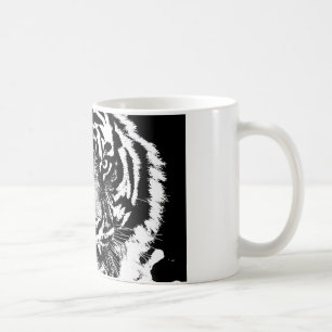 Black White Sumatran Borneo Tiger Eye Artwork Coffee Mug