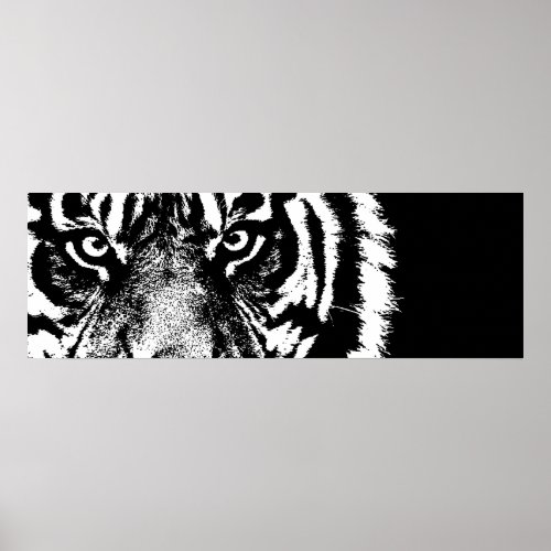 Black  White Sumatran Tiger Eyes Poster