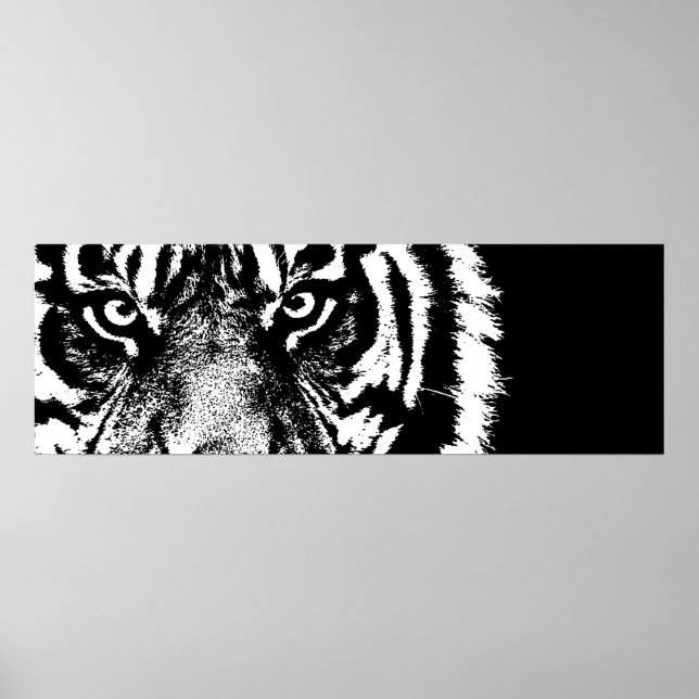 Black & White Sumatran Tiger Eyes Poster (Front)