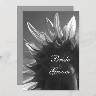 Black White Summer Garden Sunflower Wedding Invitation
