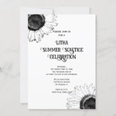 Modern Abstract Black And White Sunflowers Pattern Spare Tire Cover