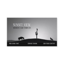 Black White Sunset Landscape Business Card