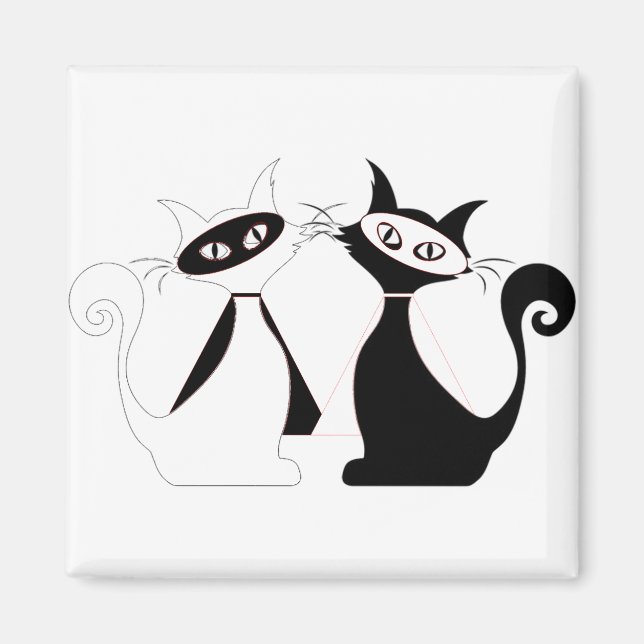 Black & White Super Cats Magnet (Front)