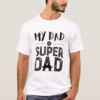 Black White Super Dad Retro  T-Shirt