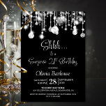 Black White Surprise 21st Birthday Party Invitation<br><div class="desc">This black and white surprise 21st birthday invitation is designed to set the stage for a truly memorable celebration. The customizable text templates allow you to add the name of the honored guest, the secret party details, and the venue with ease. Your loved one will be in for a night...</div>