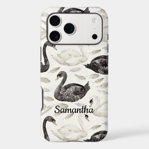 Black White Swans iPhone 17 Pro Max Case