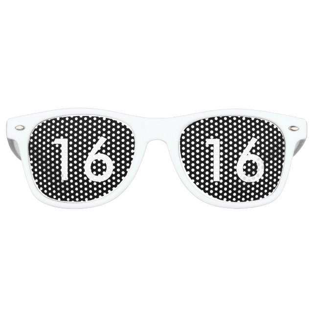 Black & White Sweet Sixteen Glasses (Front)