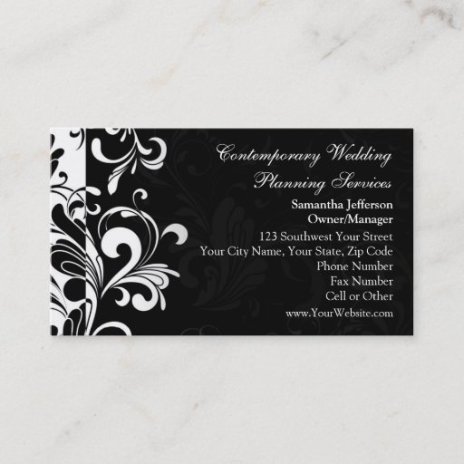 Customizable Black/White Swirl Business Cards