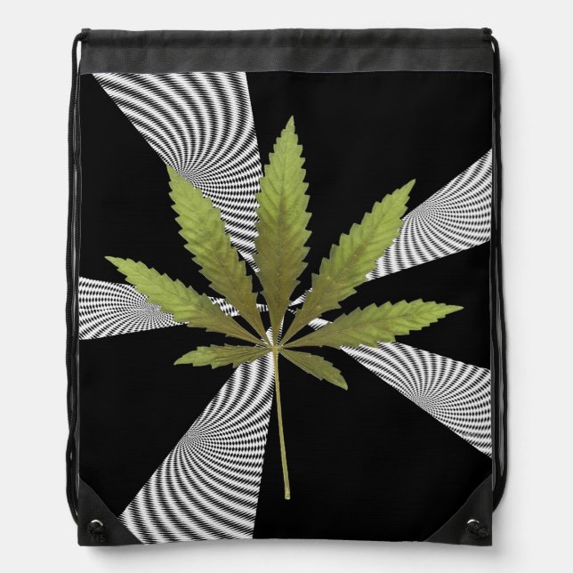 Black&White Swirl....... Drawstring Bag (Front)