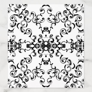Black & White Swirl Gothic Wedding Envelope Liner