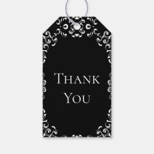 Black White Swirl Gothic Wedding Gift Tags