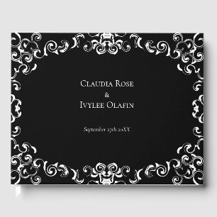 Black & White Swirl Gothic Wedding Guest Book