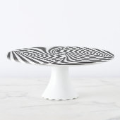 Black & White Swirl Optical Illusion. Cake Stand (3/4)