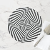 Black & White Swirl Optical Illusion. Cake Stand (Front)