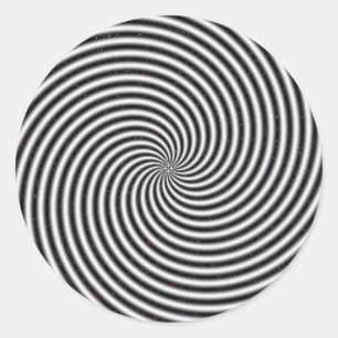 Black & White Swirl Optical Illusion Classic Round Sticker