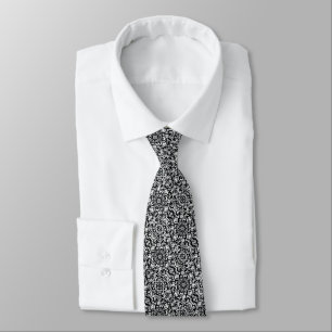 Black & White Swirl Pattern Neck Tie