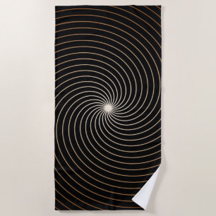 Black & White Swirl w/Tan Gradation Beach Towel
