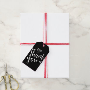 Black White Swirl Wedding Favor Thank You Gift Tag