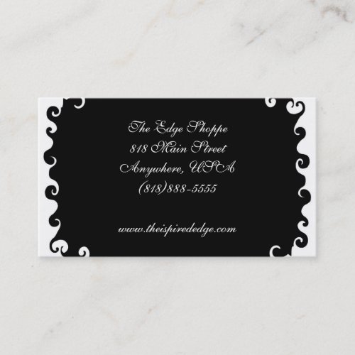 Black &amp; White Swirls Business Card