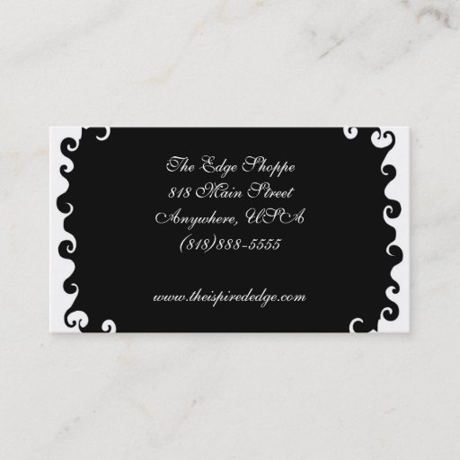 Customizable Black &amp; White Swirls Business Card
