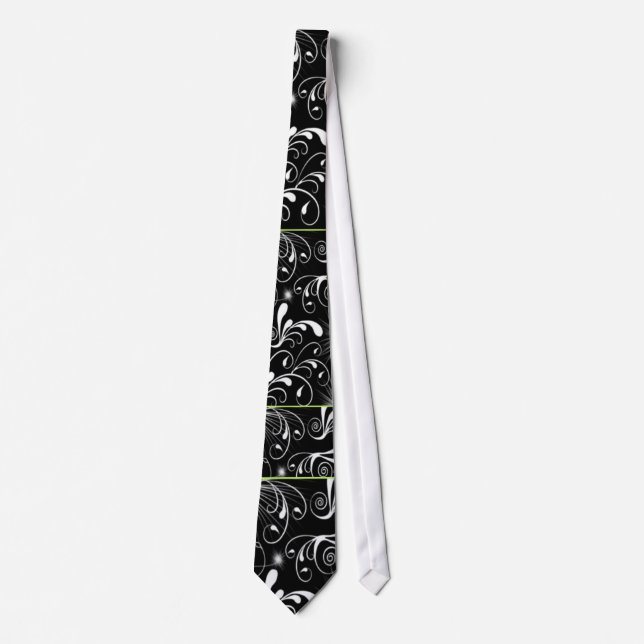 Black & White Swirly Tie (Front)
