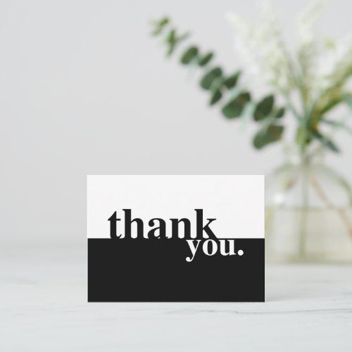 Black  White Sympathy Funeral Thank You Card