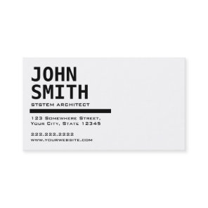 Black & White System Architect Business Card