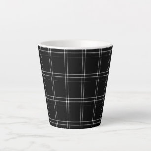 Black & White Tartan Latte Mug