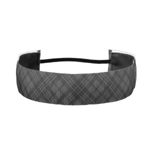 Black white tartan plaid winter Christmas pattern Athletic Headband