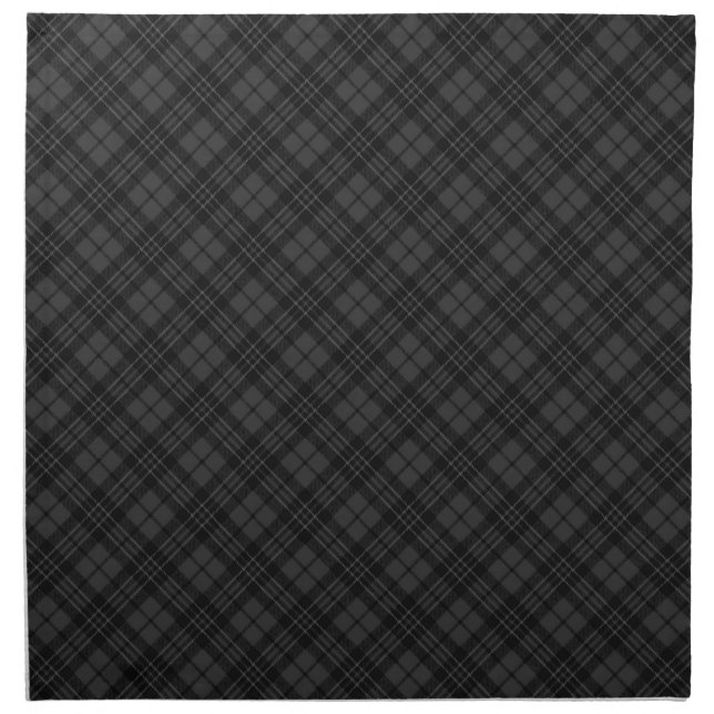 Black white tartan plaid winter Christmas pattern Cloth Napkin (Front)