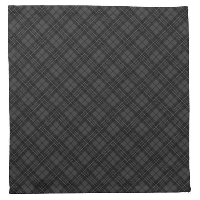 Black white tartan plaid winter Christmas pattern  Cloth Napkin (Front)