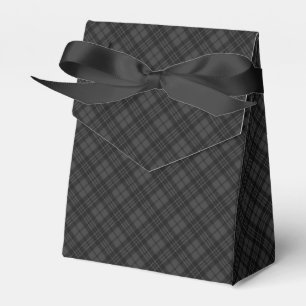 Black white tartan plaid winter Christmas pattern Favor Boxes