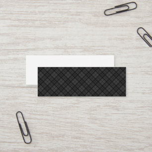 Black white tartan plaid winter Christmas pattern Mini Business Card
