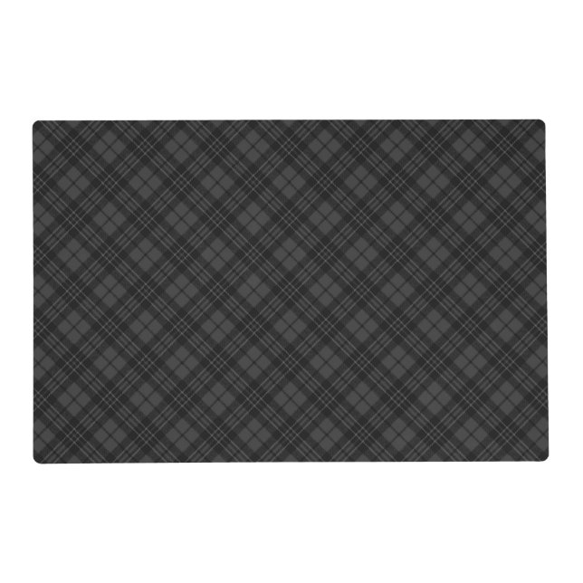 Black white tartan plaid winter Christmas pattern Placemat (Front)