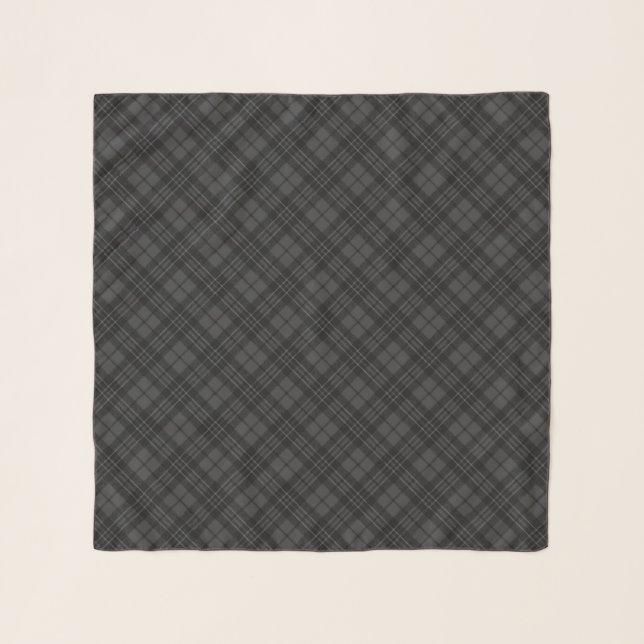 Black white tartan plaid winter Christmas pattern Scarf (Front)