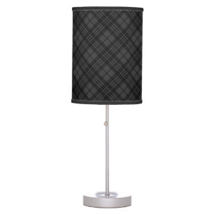 Black white tartan plaid winter Christmas pattern Table Lamp