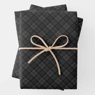 Black white tartan plaid winter Christmas pattern Wrapping Paper Sheets
