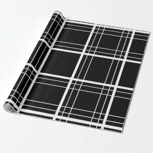 Black & White Tartan Wrapping Paper