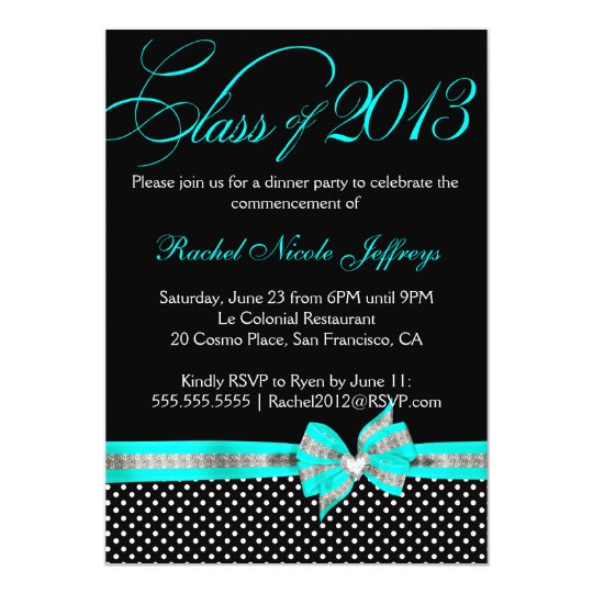 Polka-Dot Graduation Invitations 2